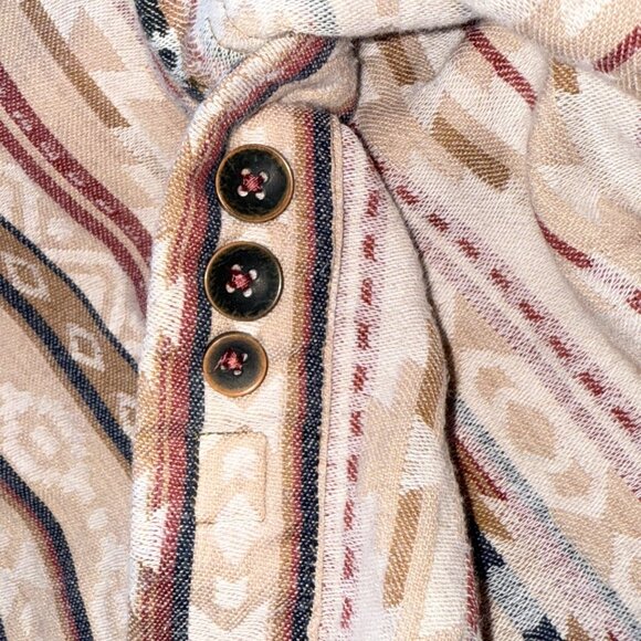 Territory Ahead XL Button-Up Long-Sleeve Men’s Shirt Beige/Burgundy 100% Cotton - Picture 4 of 6